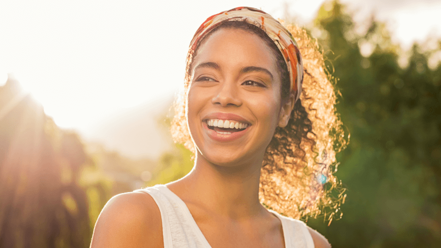 woman smiling